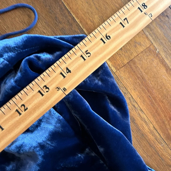 New Anthropologie Sapphire Winter Blue Strappy Velvet Slip Dress Size 14 - Picture 8 of 14